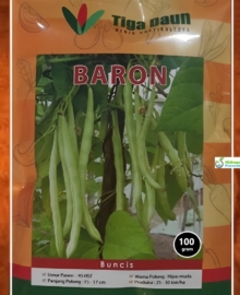 Benih Buncis BARON 100 gram Biji Hitam Cap Tiga Daun