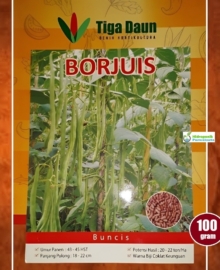 Benih Buncis BORJUIS 100 gram Biji Coklat Cap Tiga Daun