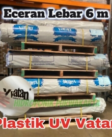 Vatan Plastik UV Lebar 6 meter 200 mikron 14 persen Greenhouse Original ECERAN Per Meter Panjang