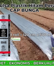 Plastik Mulsa Hitam Perak Penutup Tanah Bedengan 1 Roll Lebar 120 cm